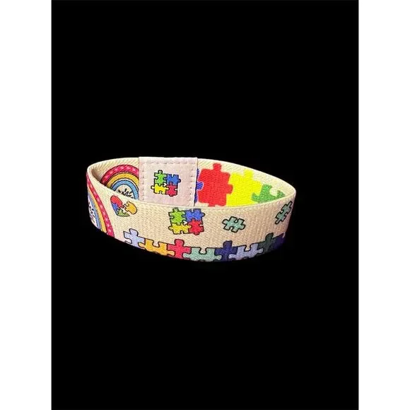 Autism Bright Puzzle Piece Elastic Wristband - Picture 8 of 11